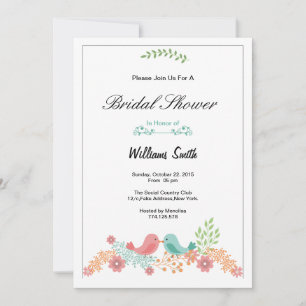 Watercolor bridal shower invitation