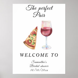 Watercolor Bridal shower Perfect Pair Welcome Poster