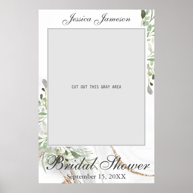 Watercolor Bridal Shower Photo Prop Poster (Front)