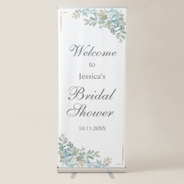 Watercolor Bridal Shower Retractable Banner (Front)