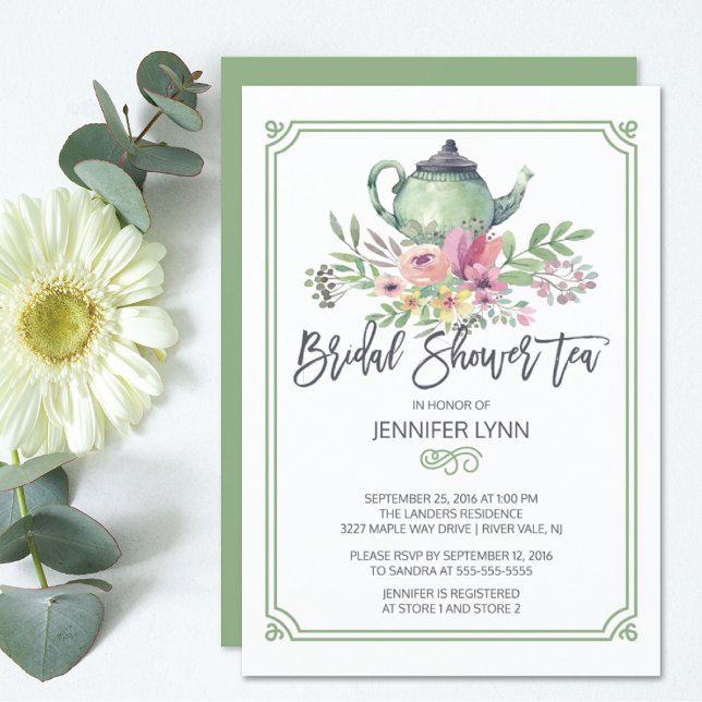 Watercolor Bridal Shower Tea Wedding Shower Invite (Creator Uploaded)