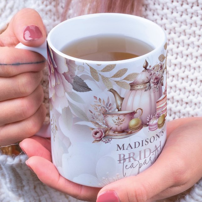 Watercolor Bridal Tea Shower pastel pink Large Coffee Mug (Creator Uploaded)