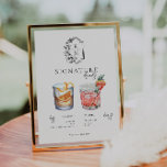 Watercolor | Bride & Groom Signature Drink Poster<br><div class="desc">Personalise this sign with the names of the bride and groom and their favourite drink choice. Different cocktail illustrations can be made by request. Add your custom wording to this design by using the "Edit this design template" boxes on the right-hand side of the item or click the blue "Customise...</div>