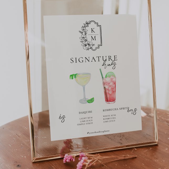 Watercolor | Bride & Groom Signature Drink Poster (Creator Uploaded)