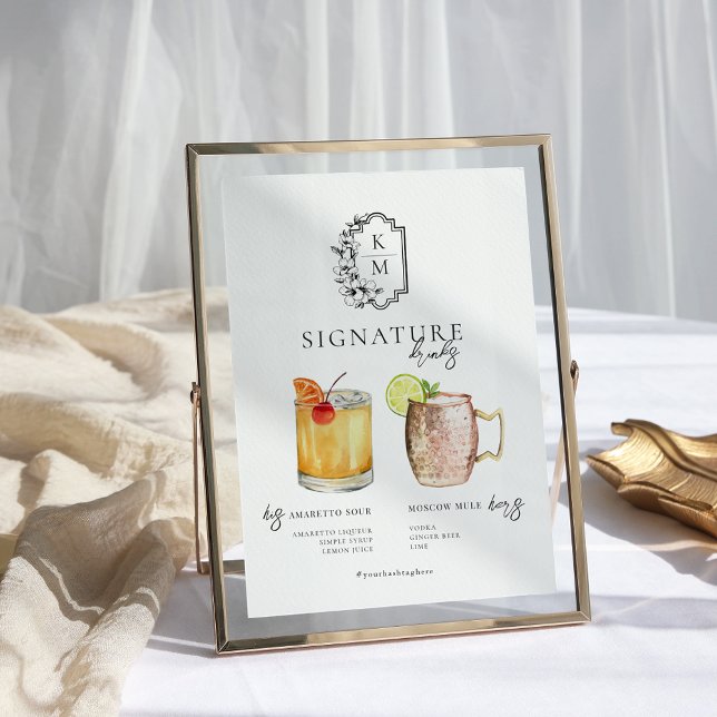 Watercolor | Bride & Groom Signature Drink Poster (Creator Uploaded)