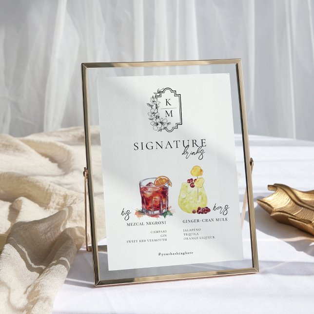 Watercolor | Bride & Groom Signature Drink Poster (Creator Uploaded)
