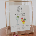 Watercolor | Bride & Groom Signature Drink Poster<br><div class="desc">Personalise this sign with the names of the bride and groom and their favourite drink choice. Different cocktail illustrations can be made by request. Add your custom wording to this design by using the "Edit this design template" boxes on the right-hand side of the item or click the blue "Customise...</div>