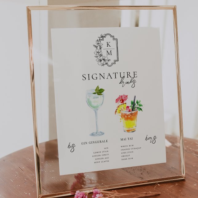 Watercolor | Bride & Groom Signature Drink Poster (Creator Uploaded)