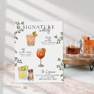 Watercolor Bride & Groom Signature Drink Poster