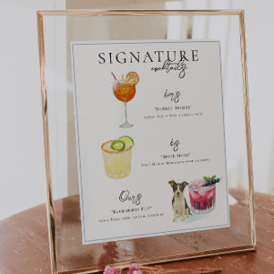 Watercolor Bride & Groom Signature Drink Poster