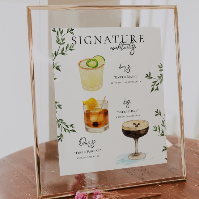 Watercolor | Bride & Groom Signature Drink Poster (Creator Uploaded)