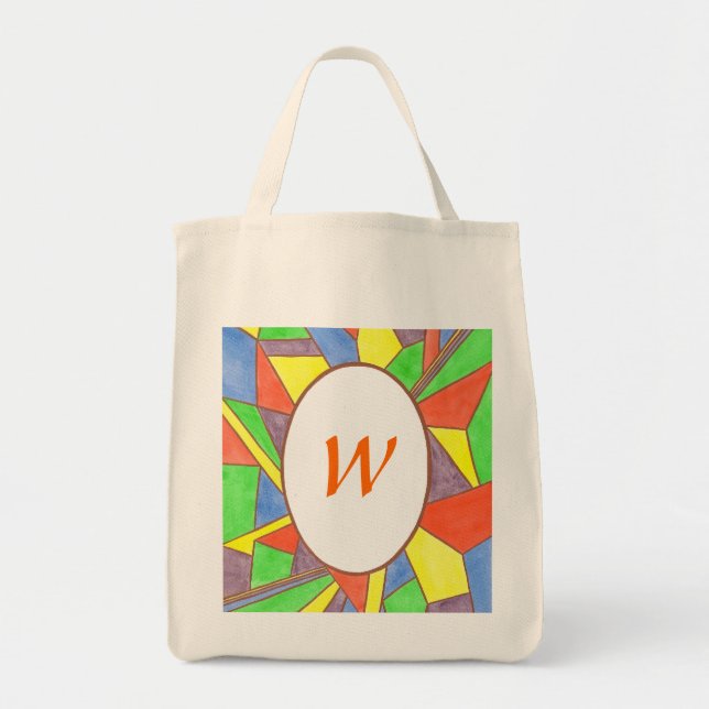 Watercolor, Bridesmaid monogram tote bags (Front)
