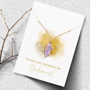 Watercolor Bridesmaid Necklace Display Card