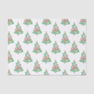Watercolor Bright Colours Coquette Christmas Tree Tissue Paper
