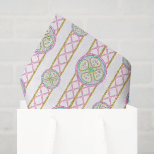 Watercolor Bright Mahjong Medallion Tissue Paper