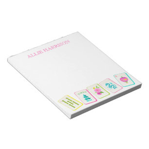 Watercolor Bright Mahjong Tiles Personalized Notepad