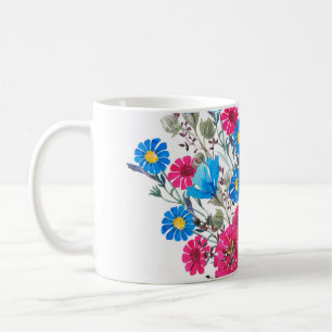 Watercolor bright wildflowers coffee mug