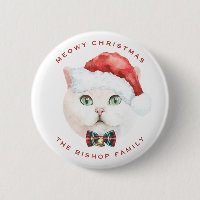 Watercolor British Shorthair Cat Merry Christmas