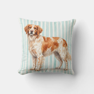 Watercolor Brittany Spaniel Pillow