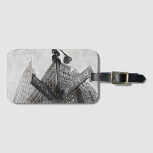 Watercolor Broadway corner sign   Luggage Tag