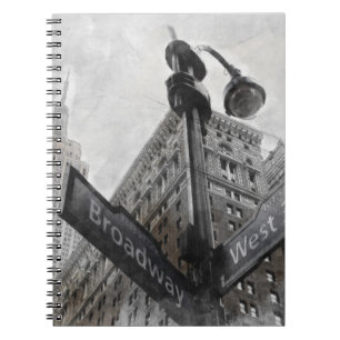 Watercolor Broadway corner sign  Notebook