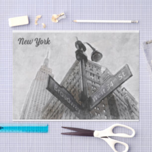 Watercolor Broadway Corner Sign Tissue Paper – NYC