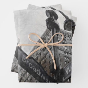 Watercolor Broadway Street Sign Wrapping Paper