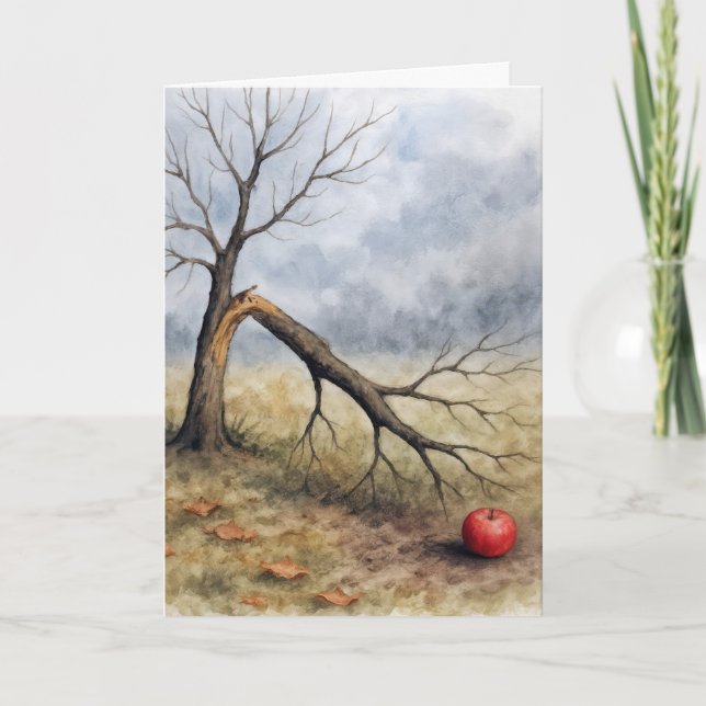 Watercolor Broken Apple Tree  Card (Front)