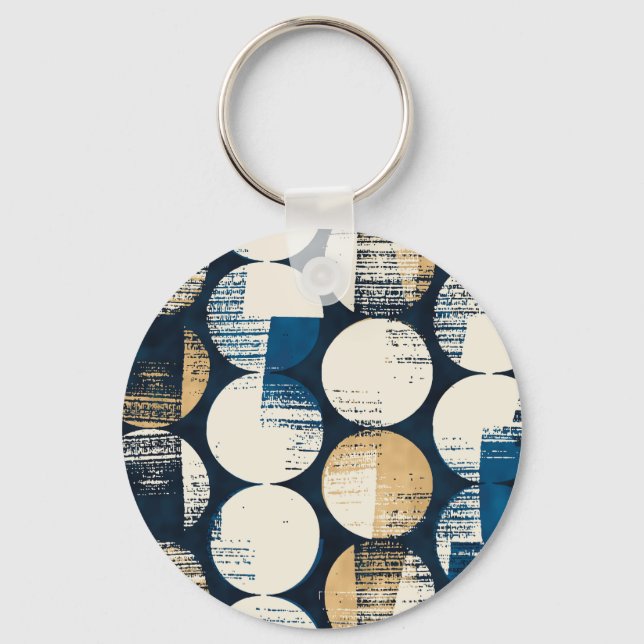 Watercolor Broken Dots, Dyed Effect. Key Ring (Front)