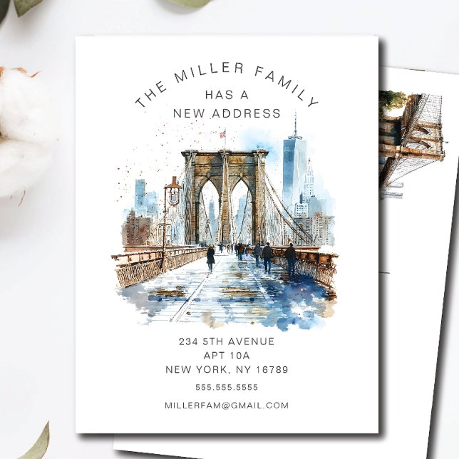 Watercolor Brooklyn Bridge Moving Announcement  (Creator Uploaded)