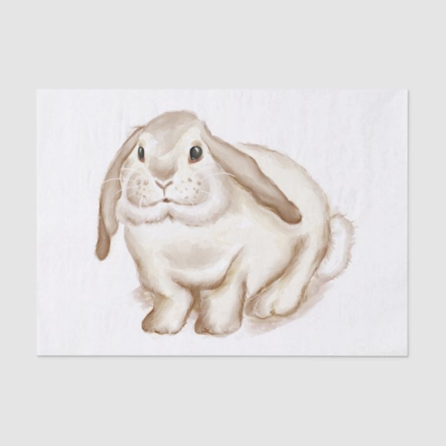 Watercolor Brown Bunny Tissue Paper (Front)