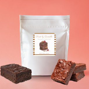 Watercolor Brownie Bakery Sweets Square Sticker