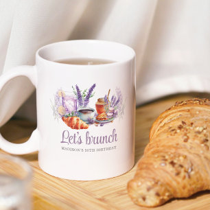 Watercolor Brunch Birthday Personalised Coffee Mug