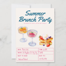 Watercolor Brunch Party Adult Birthday 