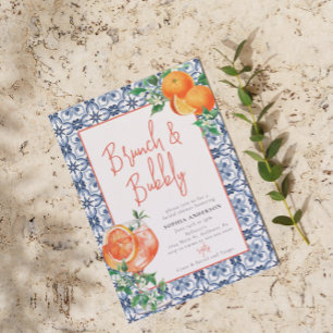Watercolor Brunch Spritz Bridal Shower Invitation
