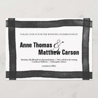 Watercolor Brush Border | Wedding Invitation