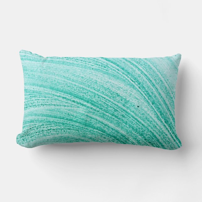 watercolor brush curved line texture lumbar cushion (Front)