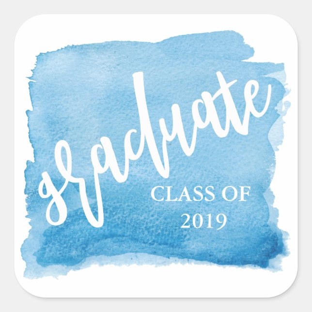 Watercolor Brush ⎥Graduate Personalised Sticker (Front)