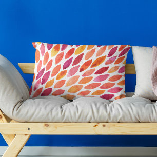 Watercolor brush stroke burst yellow and orange decorative cushion
