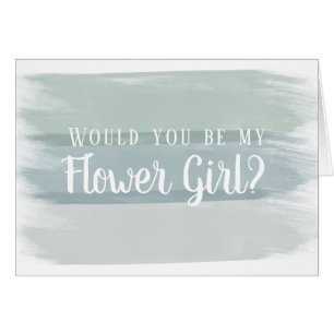 Watercolor Brush Stroke Flower Girl Proposal