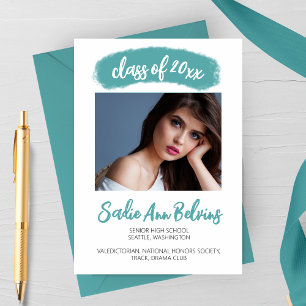 Watercolor Brush Stroke Graduation Announcement