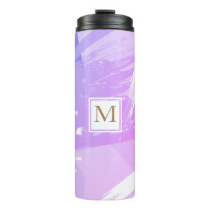Watercolor Brush Stroke Monogram Thermal Tumbler