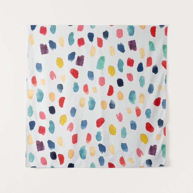 Watercolor Brush Strokes: Abstract Seamless. Tapestry (Front)