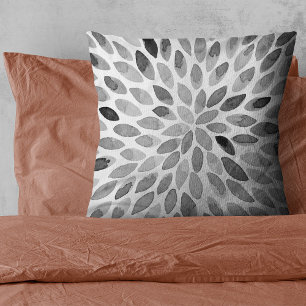 Watercolor brush strokes – black and white cushion