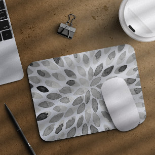 Watercolor brush strokes – black and white mouse mat