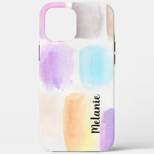 Watercolor Brush Strokes Colourful Rainbow iPhone 12 Pro Max Case