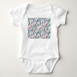 Watercolor brush strokes, colourful seamless patte baby bodysuit