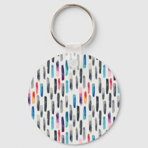 Watercolor brush strokes, colourful seamless patte key ring