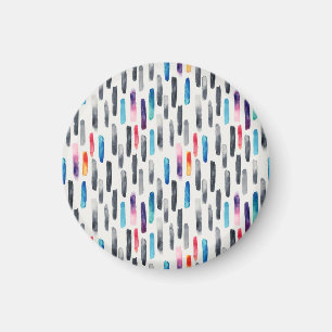 Watercolor brush strokes, colourful seamless patte magnet