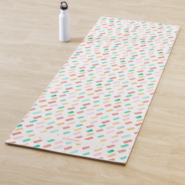 Watercolor Brush Strokes Pattern Yoga Mat (In Situ)